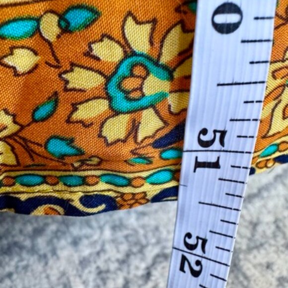 Yellow Orange and Blue Floral Boho 100% Cotton Kimono Robe - Picture 13 of 13